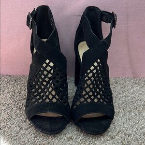 Black High Heel Open-Toe Sandals